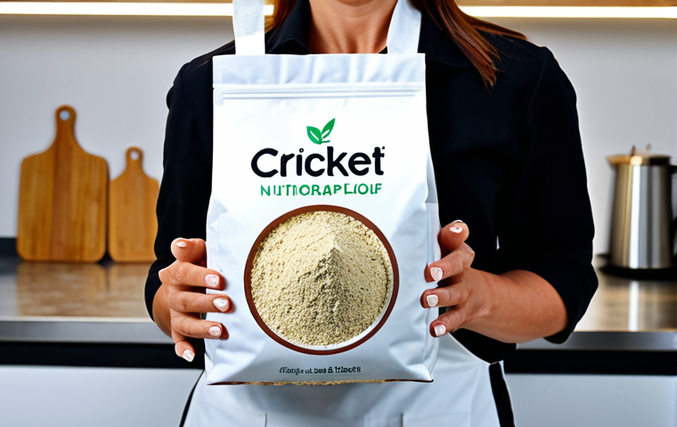 곤충단백질을 활용한 다이어트 식단 - Businesswoman with Cricket Flour**
"A professional nutritionist holding a bag of cricket flour in a...